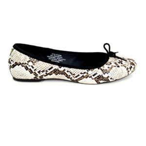 French Connection Womens Diana Vegan Suede Ballet Flats ShoesSnake 10 New‎